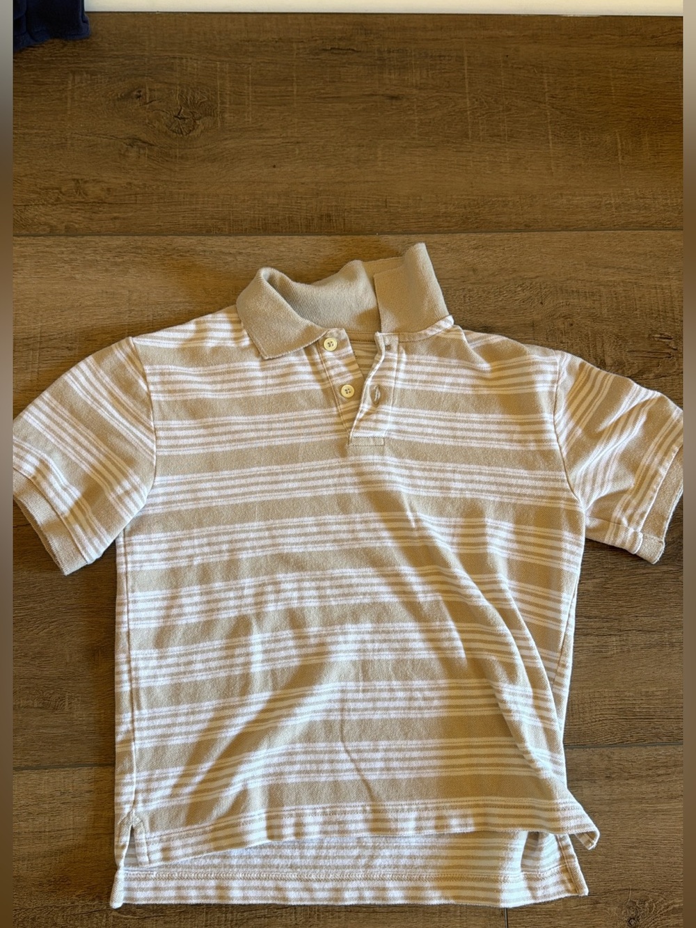 Cherokee Beige and White Striped Kids Polo